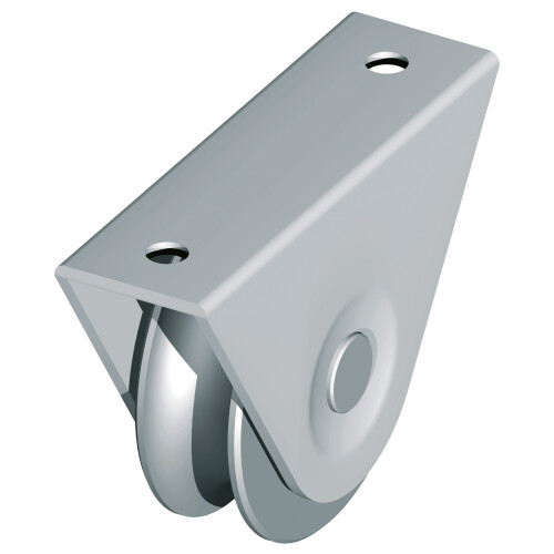 Galet acier avec support extérieur - Gorge ronde - GGR127.20