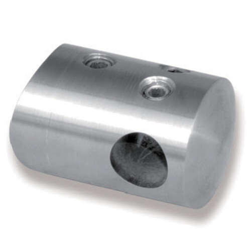 Support extrémité gauche en INOX 316 base plate - Pour rond creux ou plein diamètre 12 mm - FMCST3G