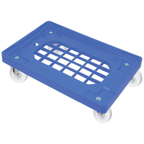 Socle rouleur renforcé bleu grillagé pour bacs 600 X 400 - SBG540i