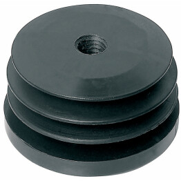 Embout rond plastique noir taraudé M10